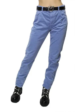 Emporio Armani Spodnie, Kobieta, Niebieski, W31, Bawełna, Bawełniane Spodnie Damskie