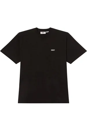 Obey Koszulki, Mężczyzna, Czarny, S, Odważny T-shirt z Logo na Przodzie
