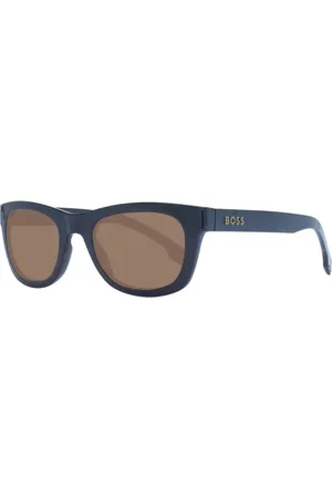 HUGO BOSS Akcesoria, Mężczyzna, Czarny, ONE SIZE, Czarne Okulary Przeciwsłoneczne w Kształcie Prostokąta z Ochroną UV
