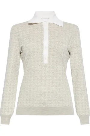 Givenchy Koszulki, Kobieta, Beżowy, M, Monogram Jacquard Polo Shirt