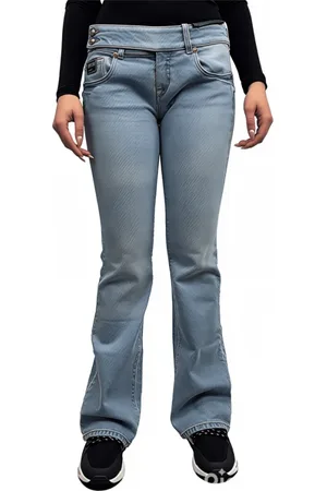 VERSACE Jeansy, Kobieta, Niebieski, W30, Denim, Damskie Jeansyy z Logo na Tyłku