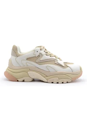 Ash Buty, Kobieta, Wielobarwność, 39 EU, Białe Skórzane Sneakersy Podeszwa Platforma