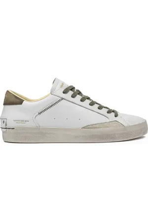 Crime london Buty, Mężczyzna, Biały, 41 EU, Zamsz, Włoskie Białe Skórzane Sneakersy