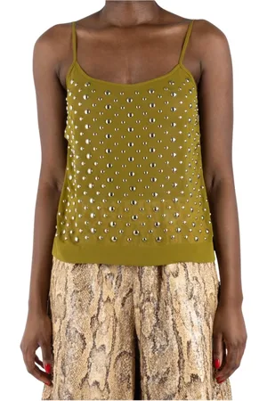 DRIES VAN NOTEN Koszulki, Kobieta, Zielony, L, Oliwkowy Top