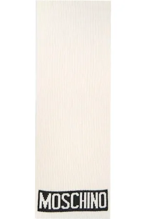 Moschino Akcesoria, Mężczyzna, Biały, ONE SIZE, Wełna, Męski Szal Wełniany