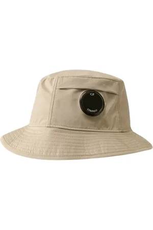 C.P. Company Akcesoria, Mężczyzna, Beżowy, M, Nylon, Wyhaftowane Szwy Bucket Hat Nylon