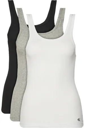 Calvin Klein Koszulki, Kobieta, Wielobarwność, L, Bawełna, Podkoszulek w paski, zestaw