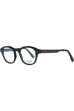 Ermenegildo Zegna Akcesoria, Mężczyzna, Czarny, ONE SIZE, Czarne okrągłe oprawki optyczne dla mężczyzn