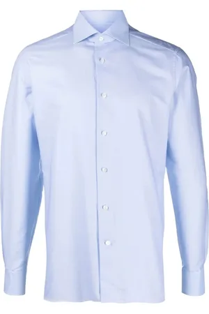 Ermenegildo Zegna Koszule, Mężczyzna, Niebieski, 3XL, Bawełniana Koszula Made in Italy