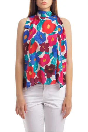 Xacus Koszulki, Kobieta, Wielobarwność, S, Jedwabny Top w Eleganckim Stylu