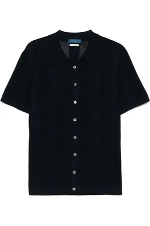 Daniele Fiesoli Koszule, Mężczyzna, Niebieski, 2XL, Midnight Ribbed Cuffs Shirt