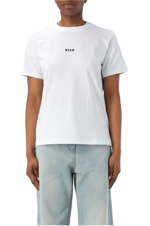 Msgm Koszulki, Kobieta, Biały, L, Casualowy Bawełniany T-shirt dla Mężczyzn
