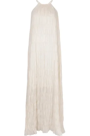 Dante 6 Sukienki, Kobieta, Beżowy, S, Boho-Chic Sukienka Maxi na Ramiączkach w Kremowym Kolorze