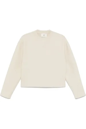 Ami Bluzy, Kobieta, brązowy, XL, Casual Brązowy Sweter Bluza