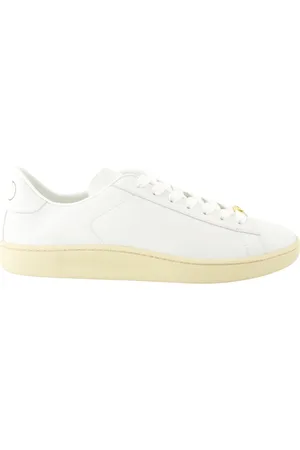 VALENTINO GARAVANI Buty, Mężczyzna, Biały, 40 EU, Len, Białe Koszyki z Napy
