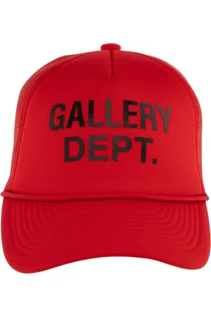 GALLERY DEPT. Akcesoria, Mężczyzna, Czerwony, ONE SIZE, Czerwona Siatkowa Korona Zagięty Dach Czapka