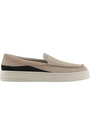 Armani Exchange Buty, Mężczyzna, Szary, 45 EU, Płaskie buty w gołębim szarym
