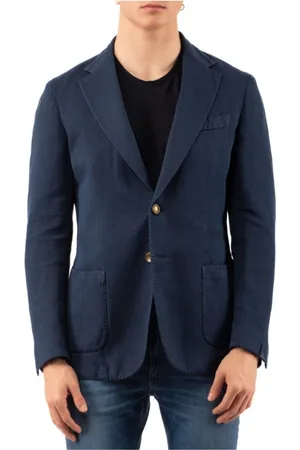 Biagio Santaniello Kurtki, Mężczyzna, Niebieski, 3XL, Stylowa Kurtka