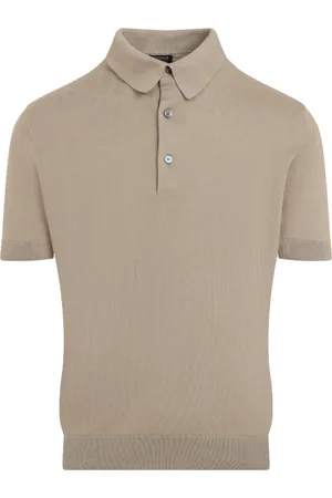 Ermenegildo Zegna Koszulki, Mężczyzna, Beżowy, M, Polo z Krótkim Rękawem