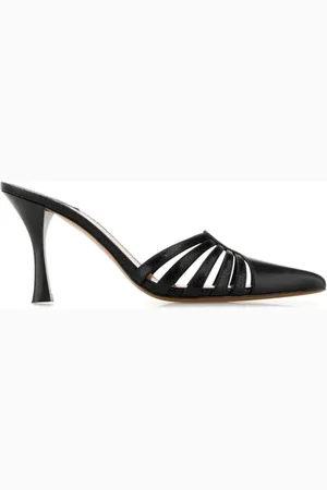 PARIS TEXAS Buty, Kobieta, Czarny, 37 1/2 EU, Czarne skórzane mokasyny na obcasie