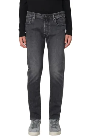 Incotex Jeansy, Mężczyzna, Szary, W36, Denim, Jeansyy Straight Washed Denim