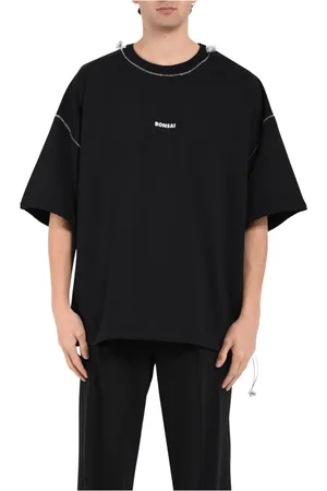 BONSAI Koszulki, Mężczyzna, Czarny, XS, Bawełniany T-shirt z nadrukiem