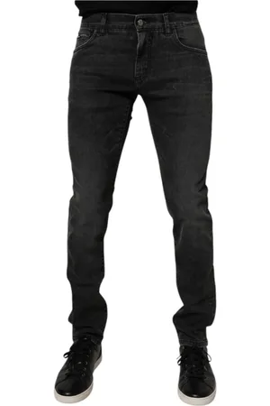Dolce & Gabbana Jeansy, Mężczyzna, Czarny, XL, Bawełna, Czarne Dżinsy Skinny ze Stretchem