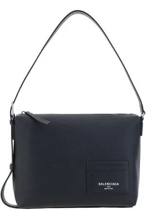 Balenciaga Torebki, Mężczyzna, Czarny, ONE SIZE, Len, Torba na ramię z kornetowej skóry z przegródkami na karty