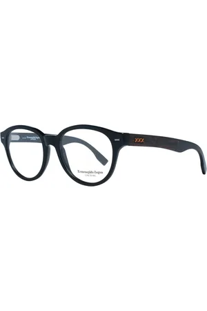 Ermenegildo Zegna Akcesoria, Mężczyzna, Niebieski, ONE SIZE, Czarne Okrągłe Oprawki Optyczne