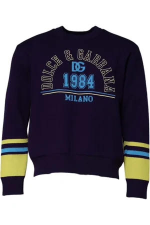 Dolce & Gabbana Bluzy, Mężczyzna, Niebieski, M, Niebieski Milano Crew Neck Sweatshirt Sweter