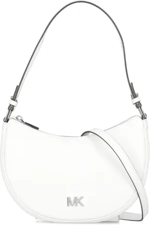 Michael Kors Torebki, Kobieta, Biały, ONE SIZE, Biała skórzana torba na ramię z logo