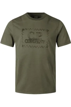 C.P. Company Koszulki, Mężczyzna, Zielony, M, Zielony T-shirt z nadrukiem