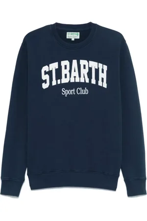 MC2 SAINT BARTH Bluzy, Mężczyzna, Niebieski, L, Navy Crew Neck Sweater