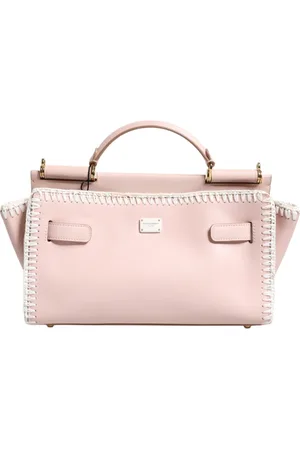 Dolce & Gabbana Torebki, Kobieta, Różowy, ONE SIZE, Jasnoróżowa Logo Plaque Crossbody Bag