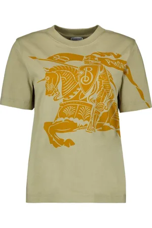 Burberry Koszulki, Kobieta, Zielony, M, T-shirt cavalier Kolekcja Jesień-Zima