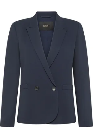 SEVENTY BY SERGIO TEGON Kurtki, Kobieta, Niebieski, M, Stylowa marynarka z cady crêpe wiskozy