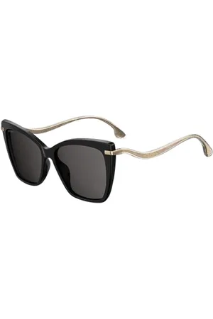 Jimmy Choo Akcesoria, Kobieta, Czarny, ONE SIZE, Czarne Okulary Przeciwsłoneczne Cat Eye Polaryzacja UV
