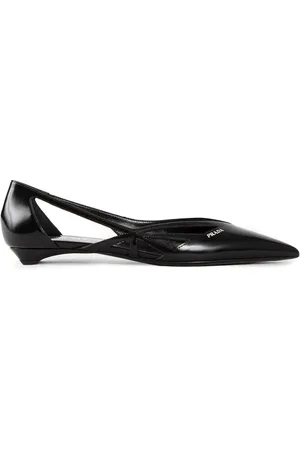 Prada Buty, Kobieta, Czarny, 36 EU, Czarne baleriny z wycięciami