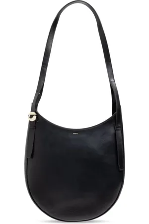 COPERNI Torebki, Kobieta, Czarny, ONE SIZE, Czarna skórzana torba Hobo z paskiem