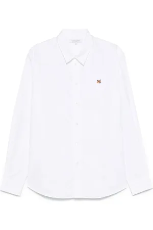 Maison Kitsuné Koszule, Mężczyzna, Biały, XL, Fox Head Biała Koszula