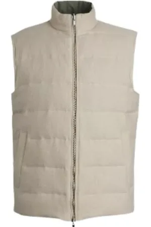 ELEVENTY Kurtki, Mężczyzna, Beżowy, 2XL, Stylowy Pikowany Kamizelka dla Mężczyzn