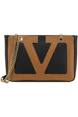 VALENTINO GARAVANI Torebki, Mężczyzna, Wielobarwność, ONE SIZE, Len, Torba na ramię Stud Tan Black