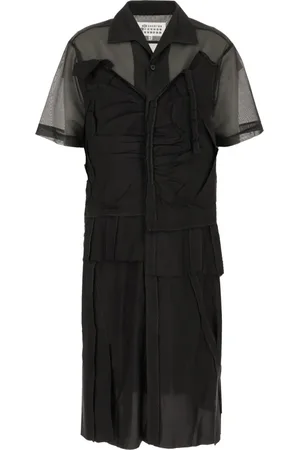 Maison Margiela Sukienki, Kobieta, Czarny, S, Elegancka Sukienka Koszulowa