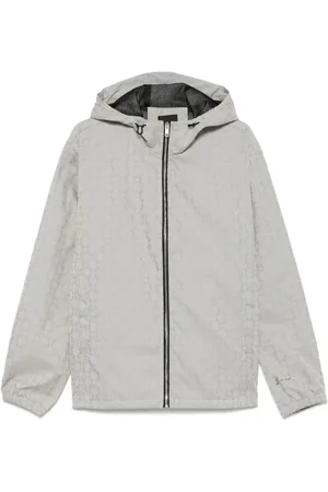 Givenchy Kurtki, Mężczyzna, Szary, M, Monogram Jacquard Windbreaker