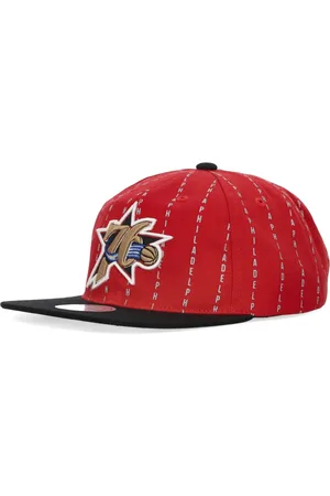 Mitchell & Ness Akcesoria, Mężczyzna, Czerwony, ONE SIZE, NBA City Pinstripe Cap