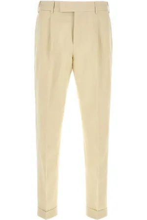 PT Torino Spodnie, Mężczyzna, Żółty, 2XL, Kremowe Spodnie Slim Fit z Bawełny Stretch