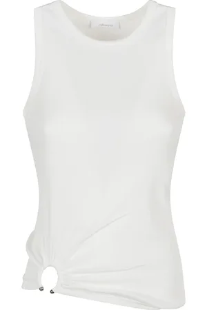 Paco rabanne Koszulki, Kobieta, Biały, S, Stylowy Bezrękawnik