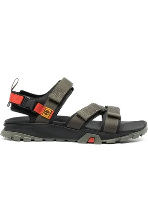 Timberland Buty, Mężczyzna, Zielony, 43 EU, Len, Zielone sandały z nadrukiem logo