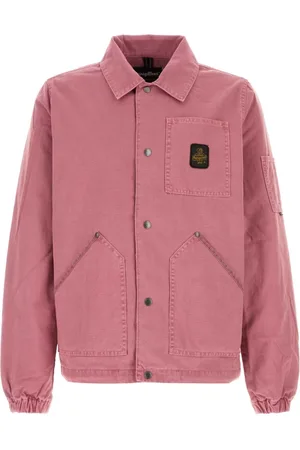 RefrigiWear Kurtki, Mężczyzna, Różowy, M, Denim, Ciemnoróżowa Kurtka Jeansyowa Tabbs