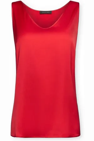 Elena Miro Koszulki, Kobieta, Czerwony, 4XL, Top z dekoltem w serek z wiskozy elastycznej
